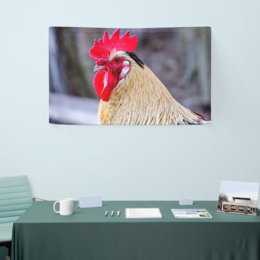 Roster mit Cockscomb Banner (Messeveranstaltung)