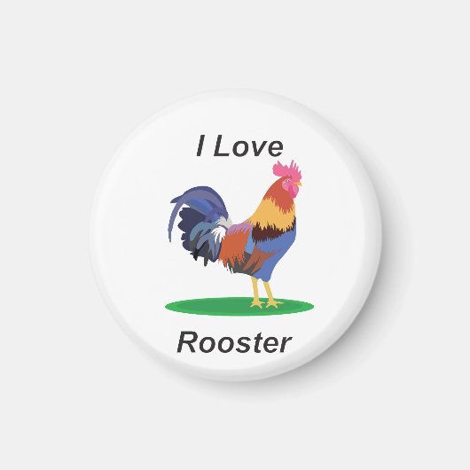 Roster mit Federn verschiedener Farben Magnet (Vorne)
