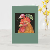 Roster mit rassiger Hutkarte Karte (Gelbe Blume)