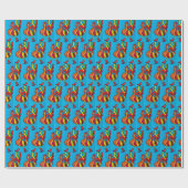 Roster mit roten Stiefeln Packpapier (Flach)