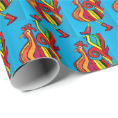 Roster mit roten Stiefeln Packpapier (Rolleneckpunkt)