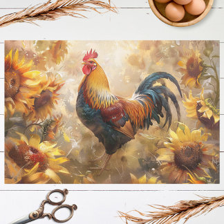 Roster mit Sonnenblumen Ölgemälde Decoupage Seidenpapier