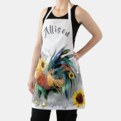 Roster mit Sonnenblumen Personalisierte Schürze (InSitu)