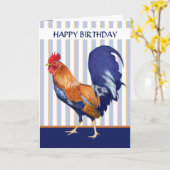 Roster Streifen Happy Birthday Card Karte (Gelbe Blume)