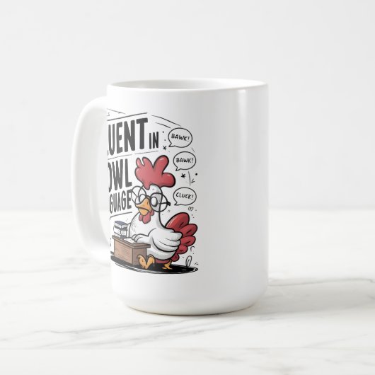 Roster tragen Brillen Fluent in der Sprache der Vö Kaffeetasse (Vorderseite Links)