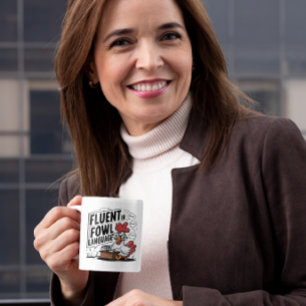 Roster tragen Brillen Fluent in der Sprache der Vö Kaffeetasse