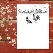 Roster und Henne Hühner Charming Farm Wedding Einladung
