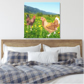 Roster und Huhn 1 Leinwanddruck (Insitu (Schlafzimmer))