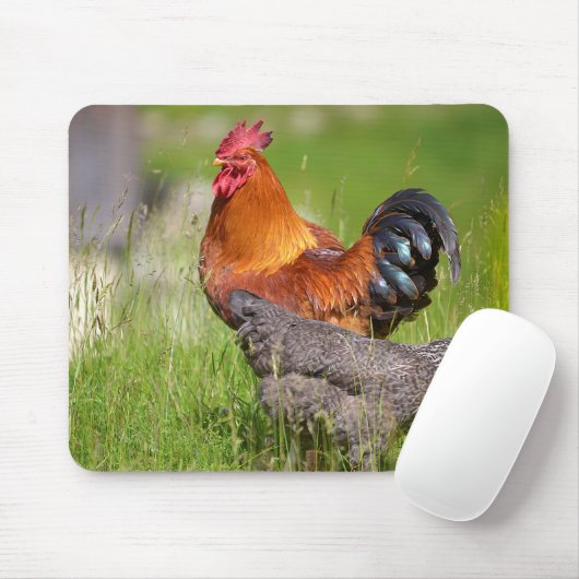 Roster und Hühner Mousepad (Mit Mouse)