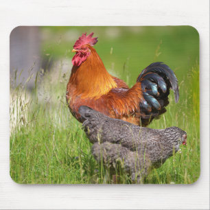 Roster und Hühner Mousepad