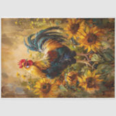 Roster und Sonnenblumen Ölgemälde Dekoupage Seidenpapier (Vorderseite)