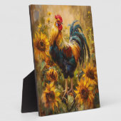 Roster und Sonnenblumen Ölgemälde Fotoplatte (Seite)