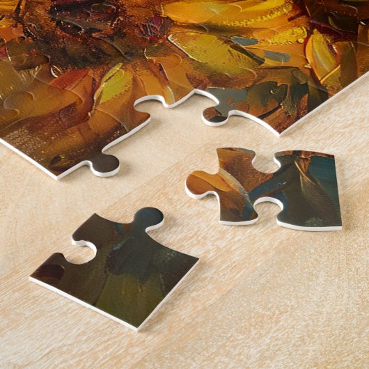 Roster und Sonnenblumen Ölgemälde Puzzle (Seite)