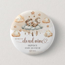 Rostfarben in Aquarellen - Gender-Neutral-Wolke ne Button