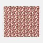Rostfarbenes Blumenblattmuster | Terrakotta Botani Fleecedecke (Vorderseite (Horizontal))