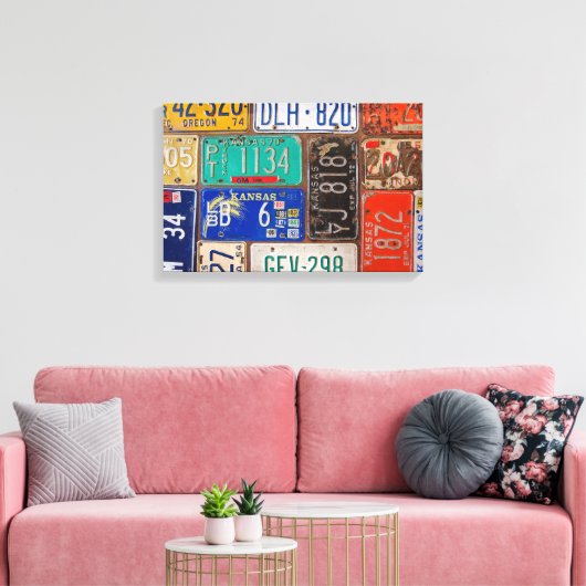 rostfreie Retromarkensammlung Leinwanddruck (Insitu (Wohnzimmer))