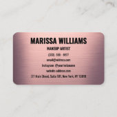 Rostfreie Rose Metall Moderne Visitenkarte (Rückseite)