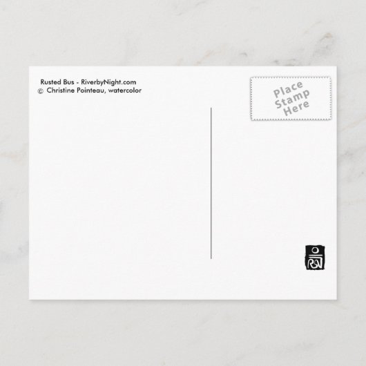 rostfreier Bus Postkarte (Rückseite)