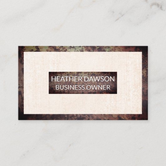 rostfreier Metallrahmen | Grunge Textured Backgrou Visitenkarte (Vorderseite)