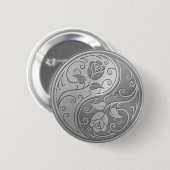 Rostfreier Stahl Yin Yang Rosen Button (Vorne & Hinten)