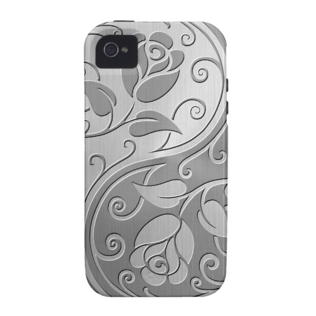 Rostfreier Stahl Yin Yang Rosen Case-Mate iPhone Hülle (Rückseite)