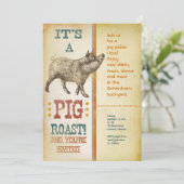 Rostgeflügel Party Vintage Einladungen (Stehend Vorderseite)