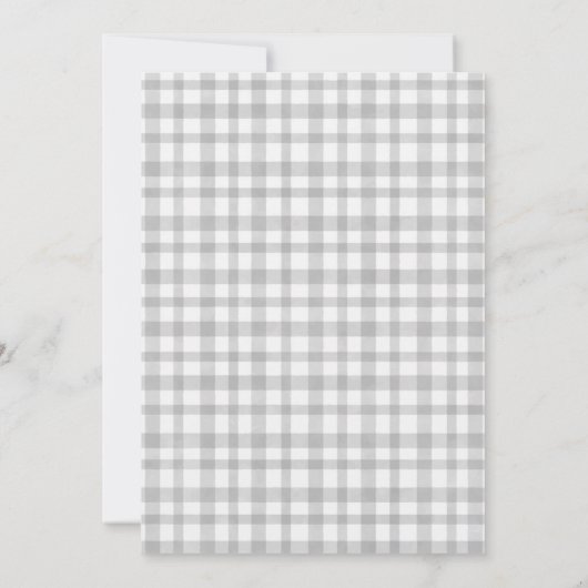 Rostgelbe Herbstlandschaft Karierte Hochzeit Einladung (Rückseite)