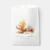 Rostgelbe Herbstlandschaft Karierte Hochzeit Geschenktütchen (Vorderseite)