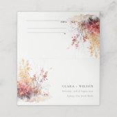 Rostgelbe Herbstlandschaft Karierte Hochzeit Platzkarte (Außenseite Aufgefaltet)