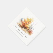 Rostgelbe Herbstlandschaft Karierte Hochzeit Serviette (Ecke)