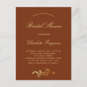 Rostgold-Brautparty Einladungspostkarte (Vorderseite)