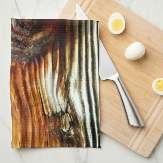 Rostgraue Holzplatte Küchentuch (Viertel Falte)