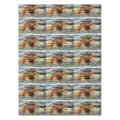 Rostgraue Holzplatten Tischdecke (Vorderseite)