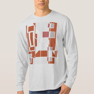 Rostgraue staubige Rose geometrischer MCM-Look Abs T-Shirt