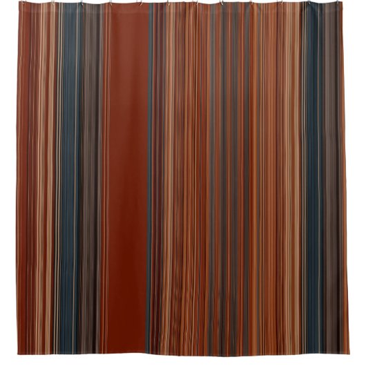 Rostgraue Streifen    Duschvorhang (Vorderseite)