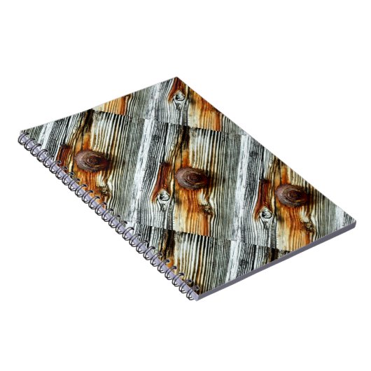 Rostgraue Trittholzplatten Notizblock (Rechte Seite)