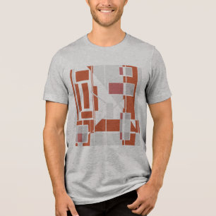 Rostgrauer staubiger Rosen-MCM-Look geometrisch ab Tri-Blend Shirt