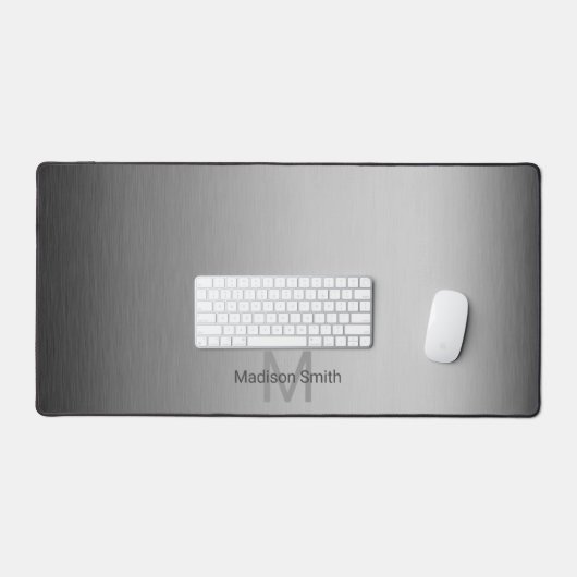 Rostgraues, modernes Design Monogram Schreibtischunterlage (Tastatur & Maus)