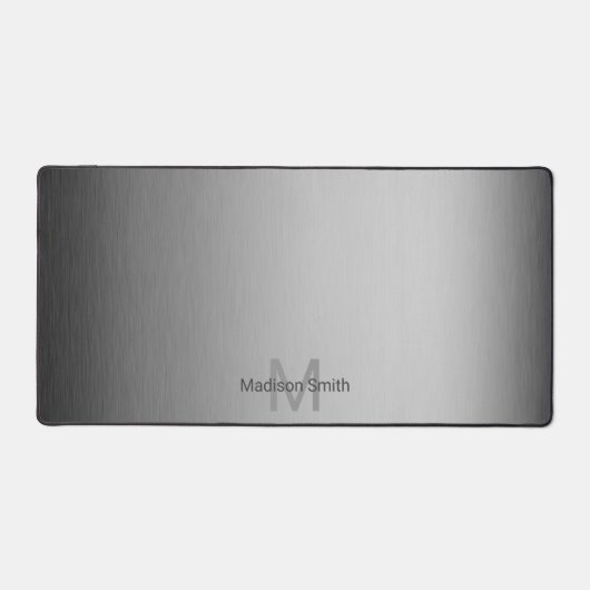 Rostgraues, modernes Design Monogram Schreibtischunterlage (Vorderseite)