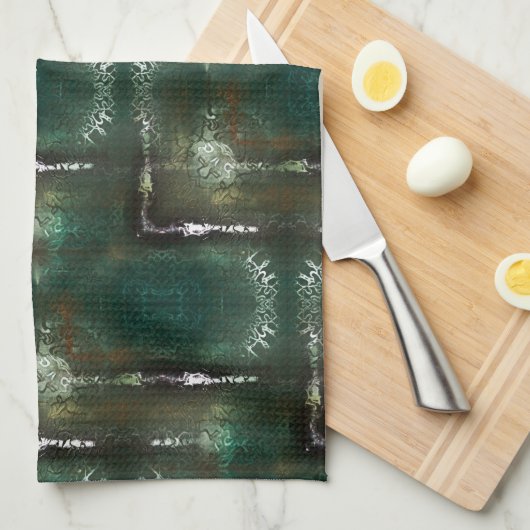 Rostgrüne Blüte, gekennzeichnet durch verschließba Geschirrtuch (Viertel Falte)