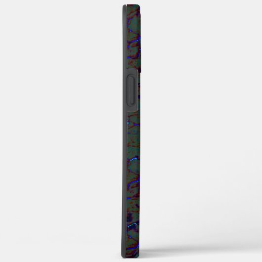 Rostgrüne Krackle mit blinkenden blauen Strichen Case-Mate iPhone Hülle (Rückseite / Rechts)