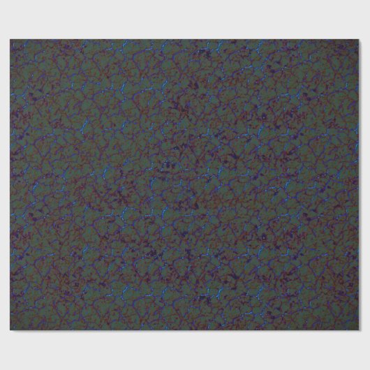 Rostgrüne Krackle mit blinkenden blauen Strichen Geschenkpapier (Flach)