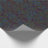 Rostgrüne Krackle mit blinkenden blauen Strichen Geschenkpapier (Ecke)