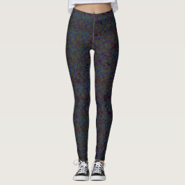 Rostgrüne Krackle mit blinkenden blauen Strichen Leggings