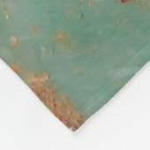 Rostgrüne, verwitterte Metallstruktur in städtisch Fleecedecke (Ecke)