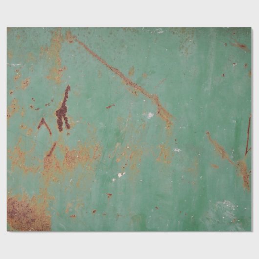 Rostgrüne, verwitterte Metallstruktur in städtisch Geschenkpapier (Flach)