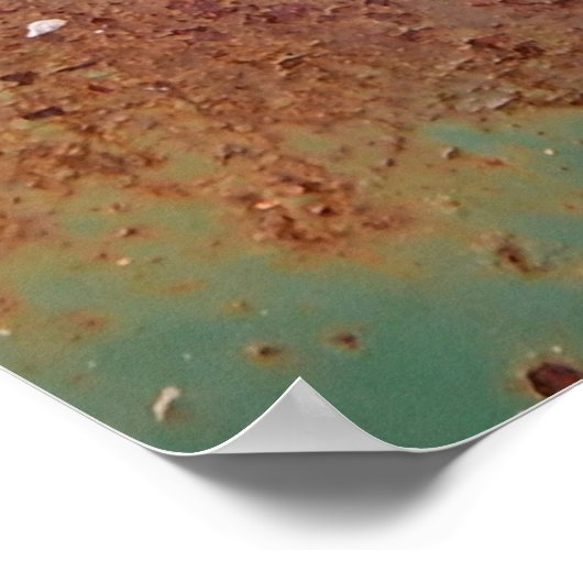 Rostgrüne, verwitterte Metallstruktur in städtisch Poster (Ecke)