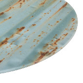 Rostige blaue lackierte Metallstruktur Schneidebrett (Ecke)