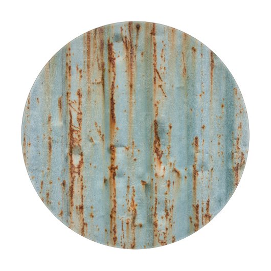 Rostige blaue lackierte Metallstruktur Schneidebrett (Vorderseite)