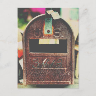 Rostige Briefkasten-Porträt Postkarte